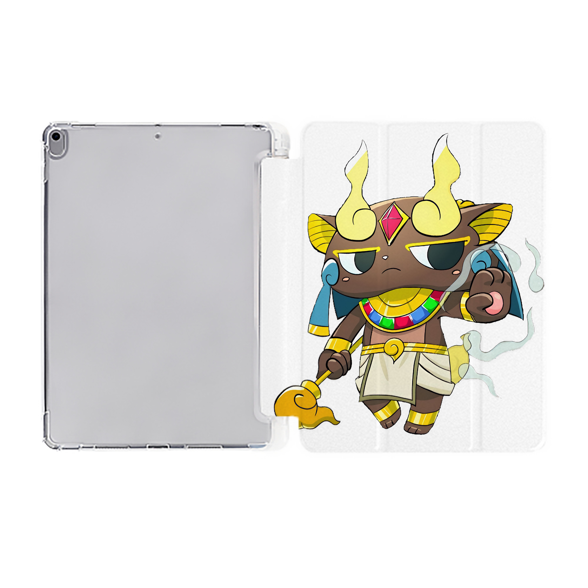 （画像用） 妖怪ウォッチ Yo-kai Watch IPad ケース ペン収納付き 三つ折りスタンド PUレザー×シリコン 対応機種9.5/10.5/10.9インチ
